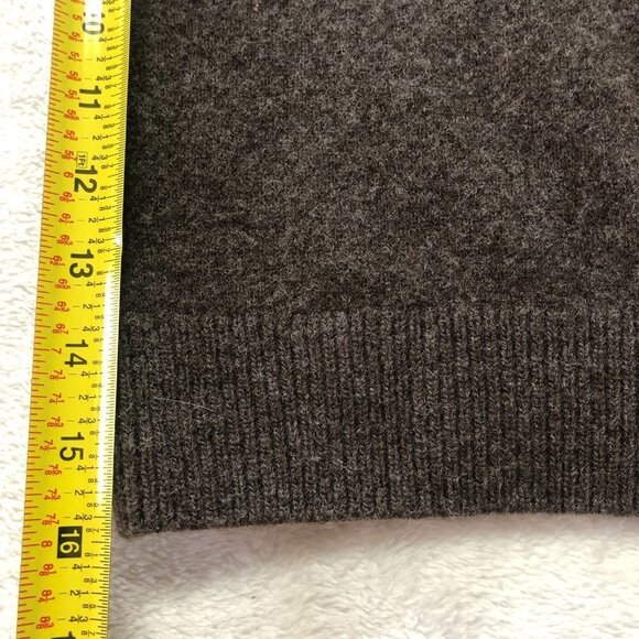 CAMBRIDGE Brown Wool Zip Up Sweater Size Medium - Picture 7 of 8